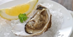 An oyster on the half shell