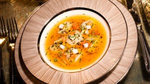 A bowl of consomme.