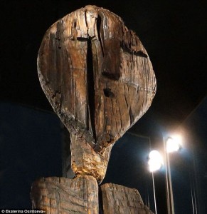 A stunning wooden statue