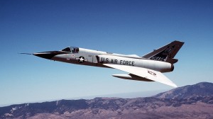 F-106 flying over the Mojave Desert