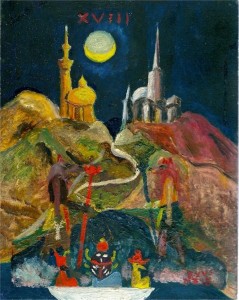 Aleister Crowley "The Moon (Study for Tarot)" 1921, Oil on board
