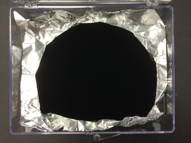 Invisible energy … Vantablack, which absorbs almost all light that hits it. Photograph: Surrey Nano Systems 