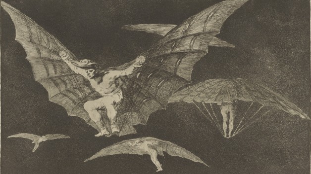 "A Way of Flying," 1864, by Francisco José de Goya y Lucientes, on view in "Noir: The Romance of Black" at the Getty Museum. (Pomona College Collection)
