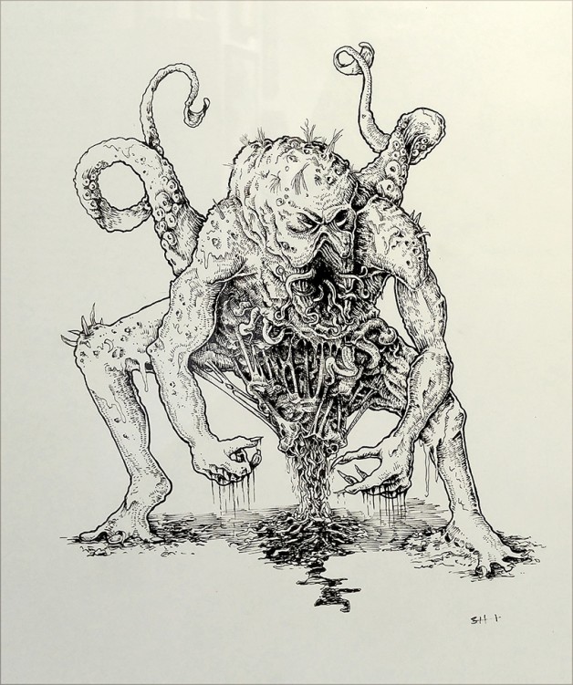 Seldon Hunt Monster Ink on Paper 8 x 11 