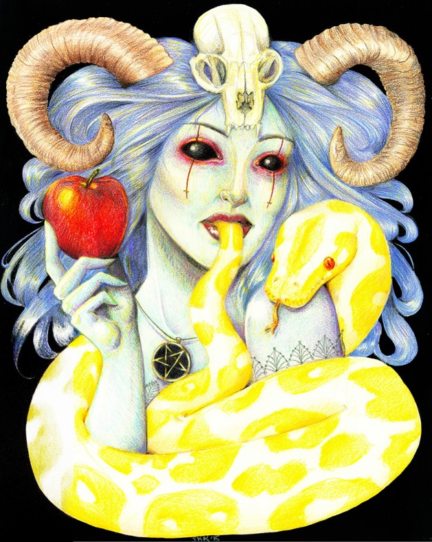 Samantha Roman LILITH Colored pencil & ink on paper 14 x 17 
