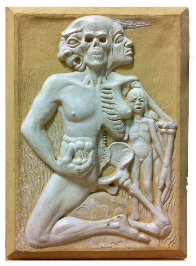 A. FIORILLO “Untitled” c. 1960 – 1980 painted plaster relief
