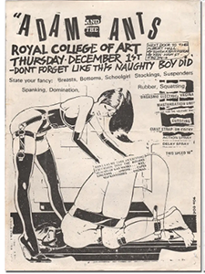 Adam and the Ants promotional poster showing a dominatrix