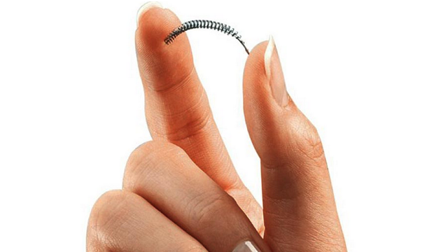 Essure birth control device, a small metal spring.