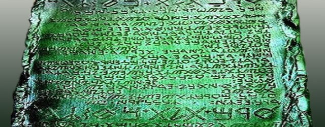 One of the famed Emerald Tablets of Thoth.