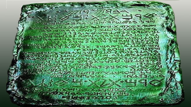 One of the famed Emerald Tablets of Thoth.
