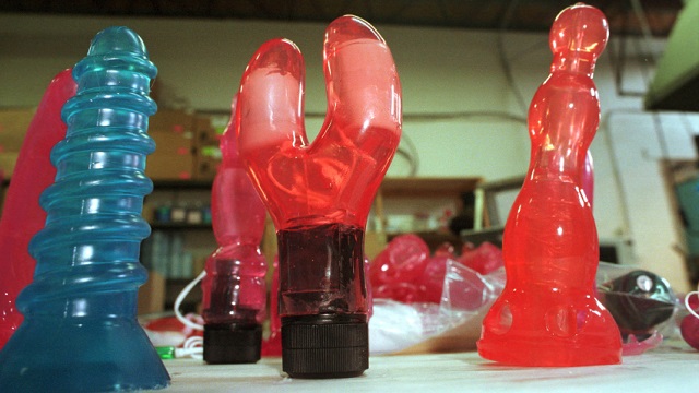 385894 20: The "True Blue Screw," "The Venus Wrap," and the "Waverunner" sex toys are prepared for packaging and shipment February 21, 2001 at Calston Industries Inc. in Toronto, Canada. Calston Industries Inc. creates, manufactures, and distributes what it calls "romance toys" worldwide. (Photo by Darren McCollester/Newsmakers)