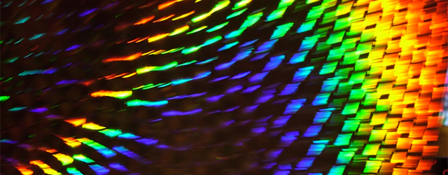 A rainbow prism effect.