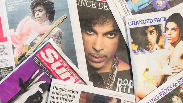 Newspaper tributes to Prince following his passing