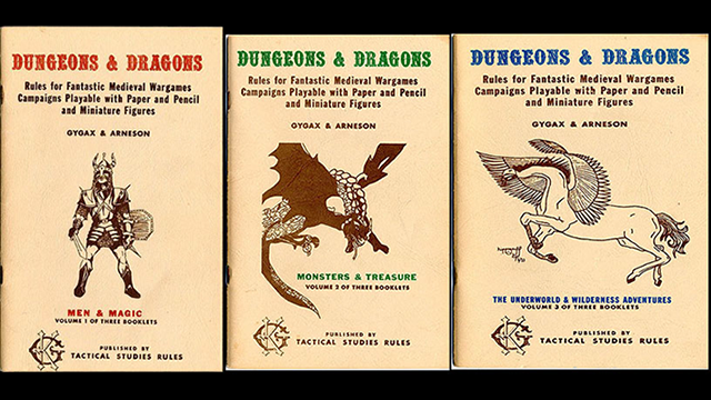 Three original Dungeons and Dragons Manuals