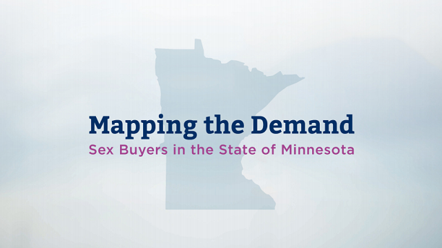 Cover image showing a map of Minnesota, with the words Sex Trading, Trafficking and Community Well-Being Initiative