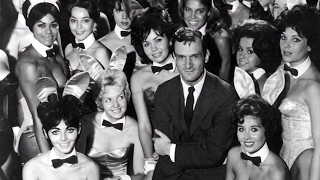 Hugh Hefner with Playboy Bunnies
