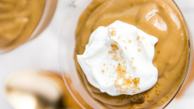 butterscotch pudding with whipped cream