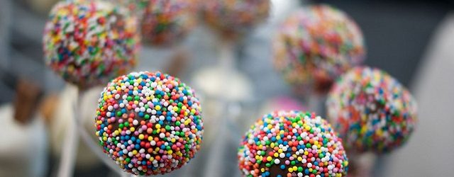 Cake pops with rainbow sprinkles