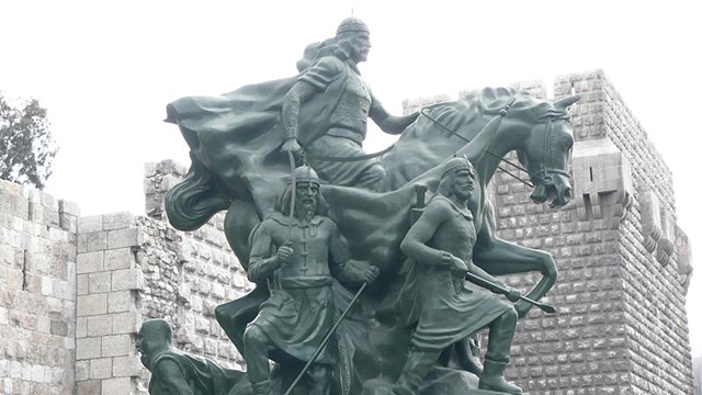 Equestrian statue of Saladin in the Citadel, Damascus, Syria