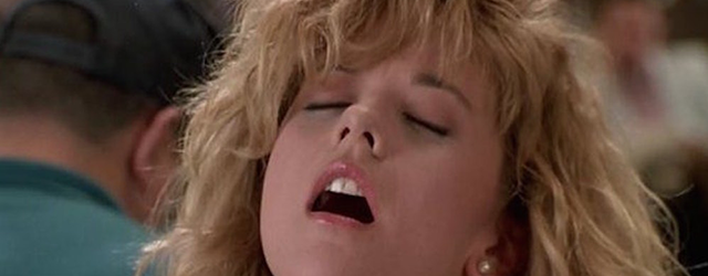 Actress Meg Ryan fakes an orgasm in the film "When Harry Met Sally."