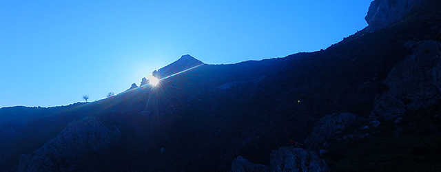 The Sun on the equinox as seen from the site of Pizzo Vento, Fondachelli-Fantina, Sicily