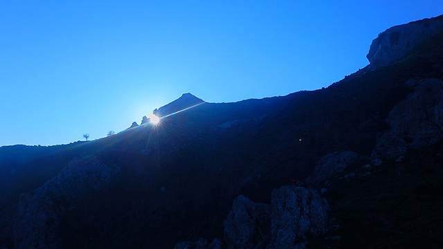 The Sun on the equinox as seen from the site of Pizzo Vento, Fondachelli-Fantina, Sicily