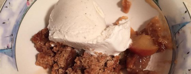 Apple Betty with ice cream