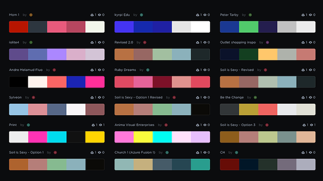 color palette generated by coolors