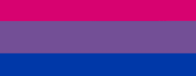 bisexual flag -- one stripe each of pink, purple, and blue