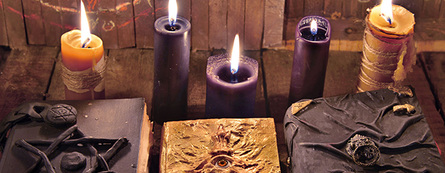 candles and grimoires